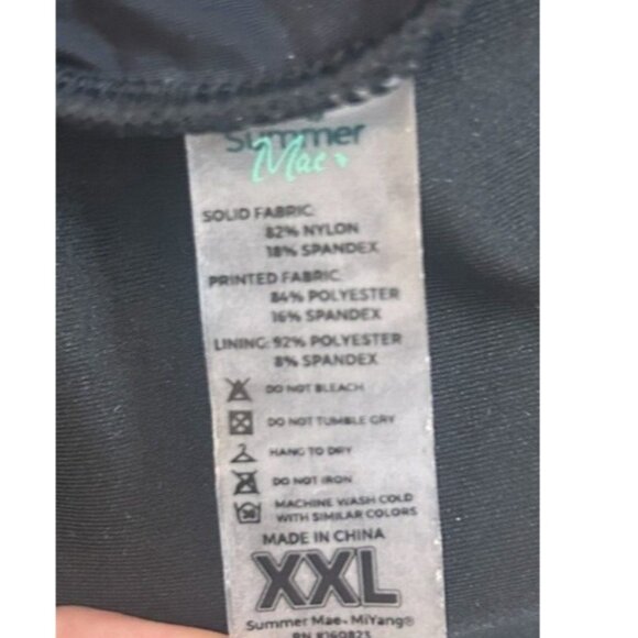 Summer Mae Women's Black Tummy Control One Piece  Lined Swim Dress Size XXL - Picture 6 of 12